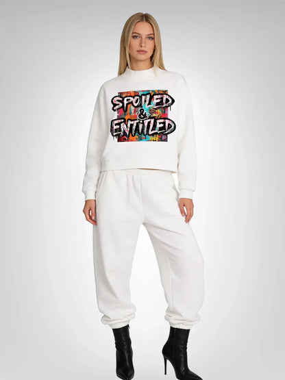 Spoiled &amp;  Entitled™ + STL Essential Fleece Mock T-Neck Crew Sweatshirt