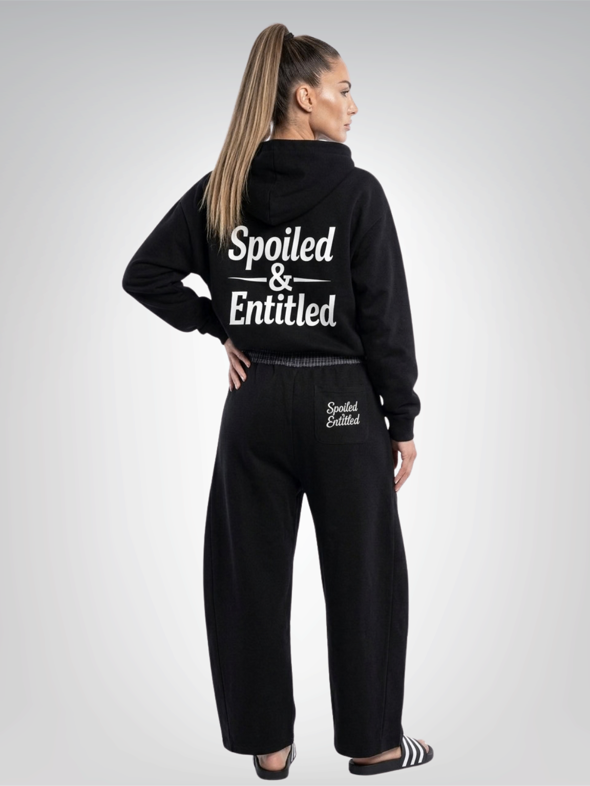Spoiled &amp;  Entitled™ + STL Contrast Plaid Boxy Zip Hoodie