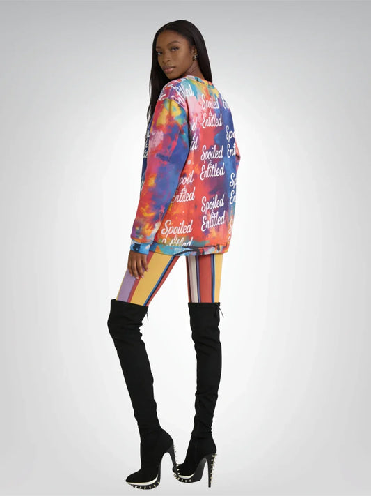 Spoiled &  Entitled™ + STL Rainbow Splash Fleece Sweatshirt