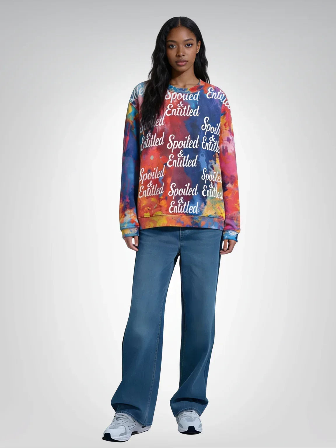 Spoiled &amp;  Entitled™ + STL Rainbow Splash Fleece Sweatshirt