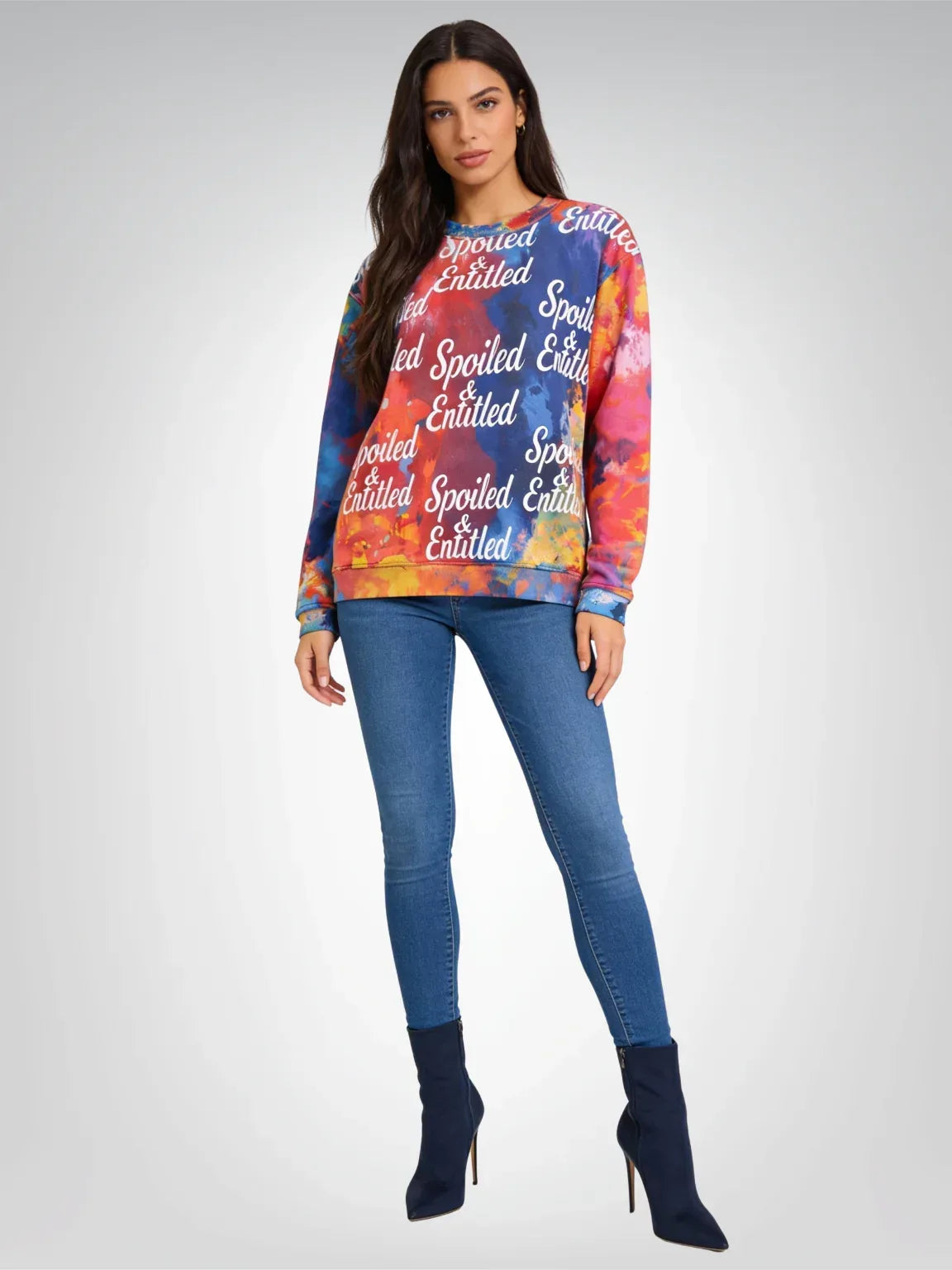 Spoiled &amp;  Entitled™ + STL Rainbow Splash Fleece Sweatshirt