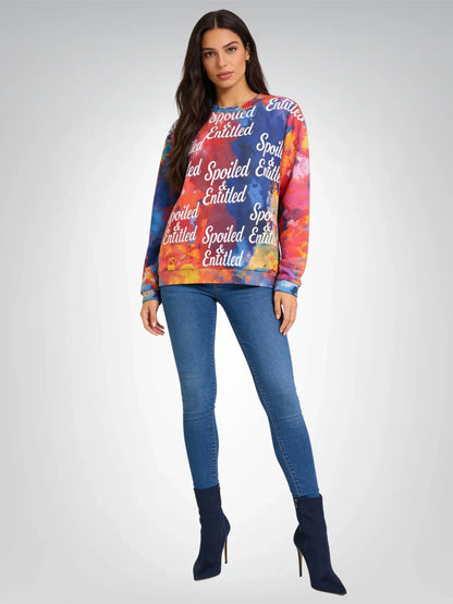 Spoiled &amp;  Entitled™ + STL Rainbow Splash Fleece Sweatshirt