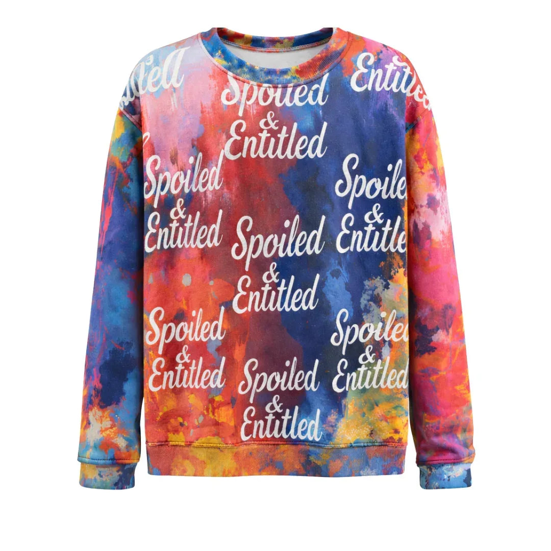 Spoiled &amp;  Entitled™ + STL Rainbow Splash Fleece Sweatshirt