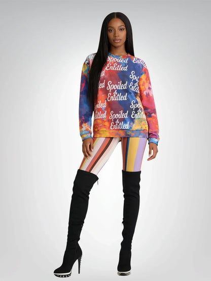 Spoiled &amp;  Entitled™ + STL Rainbow Splash Fleece Sweatshirt