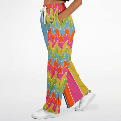 Spring Rain Rugby Stripe Eco-Poly Wide Leg Pants