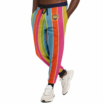 Spring Rain Rugby Stripe Eco-Poly Unisex Joggers