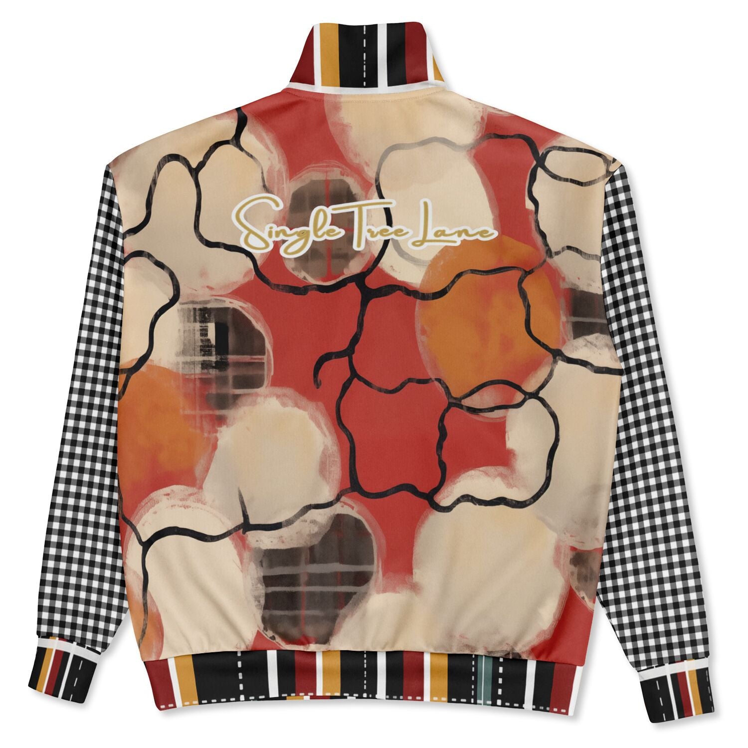 Springtime in Asia in Floral Stripes Heavyweight Oversized Quarter Zip Sweatshirt