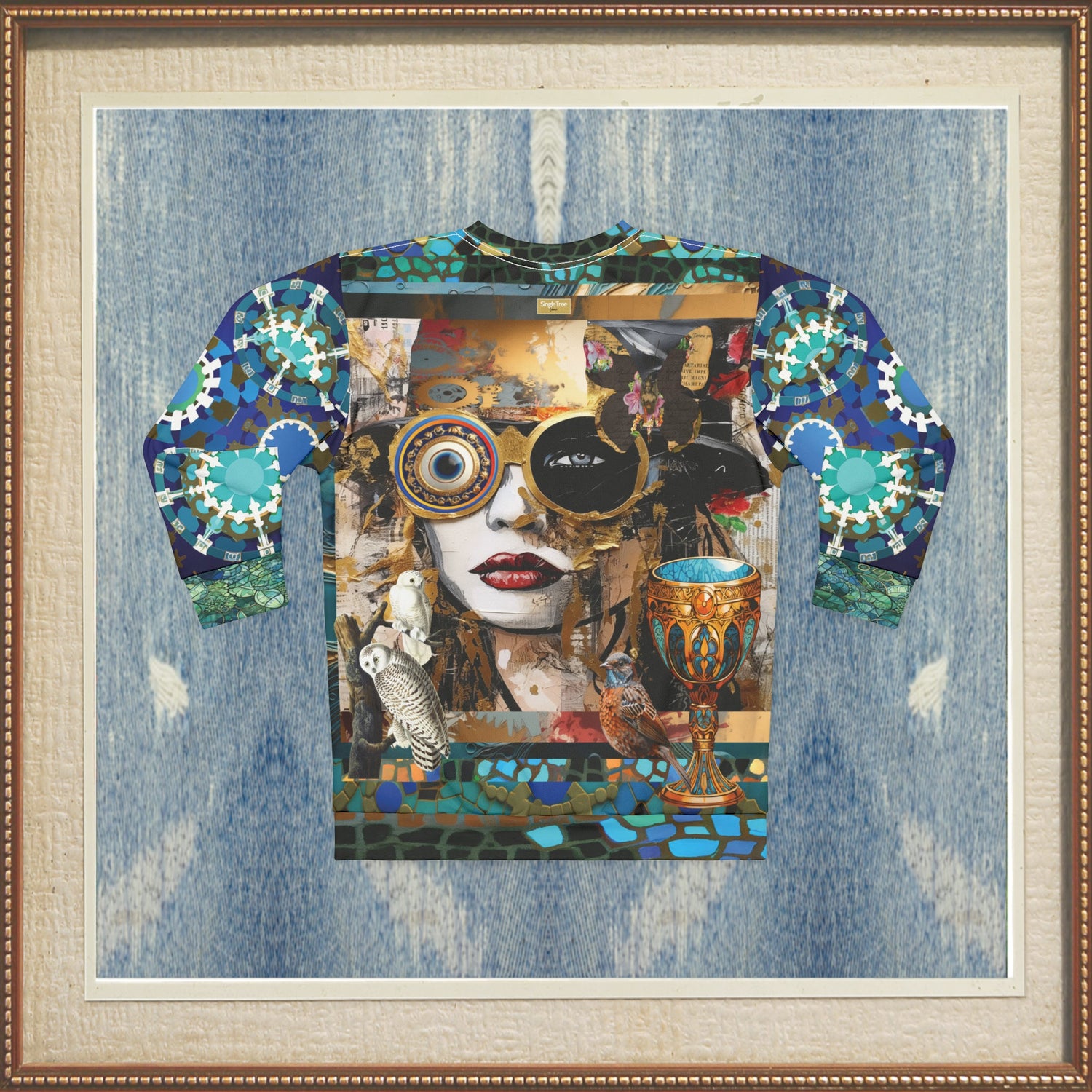 Steampunk Girl in Abstract Unisex Sweatshirt (Gold Label)