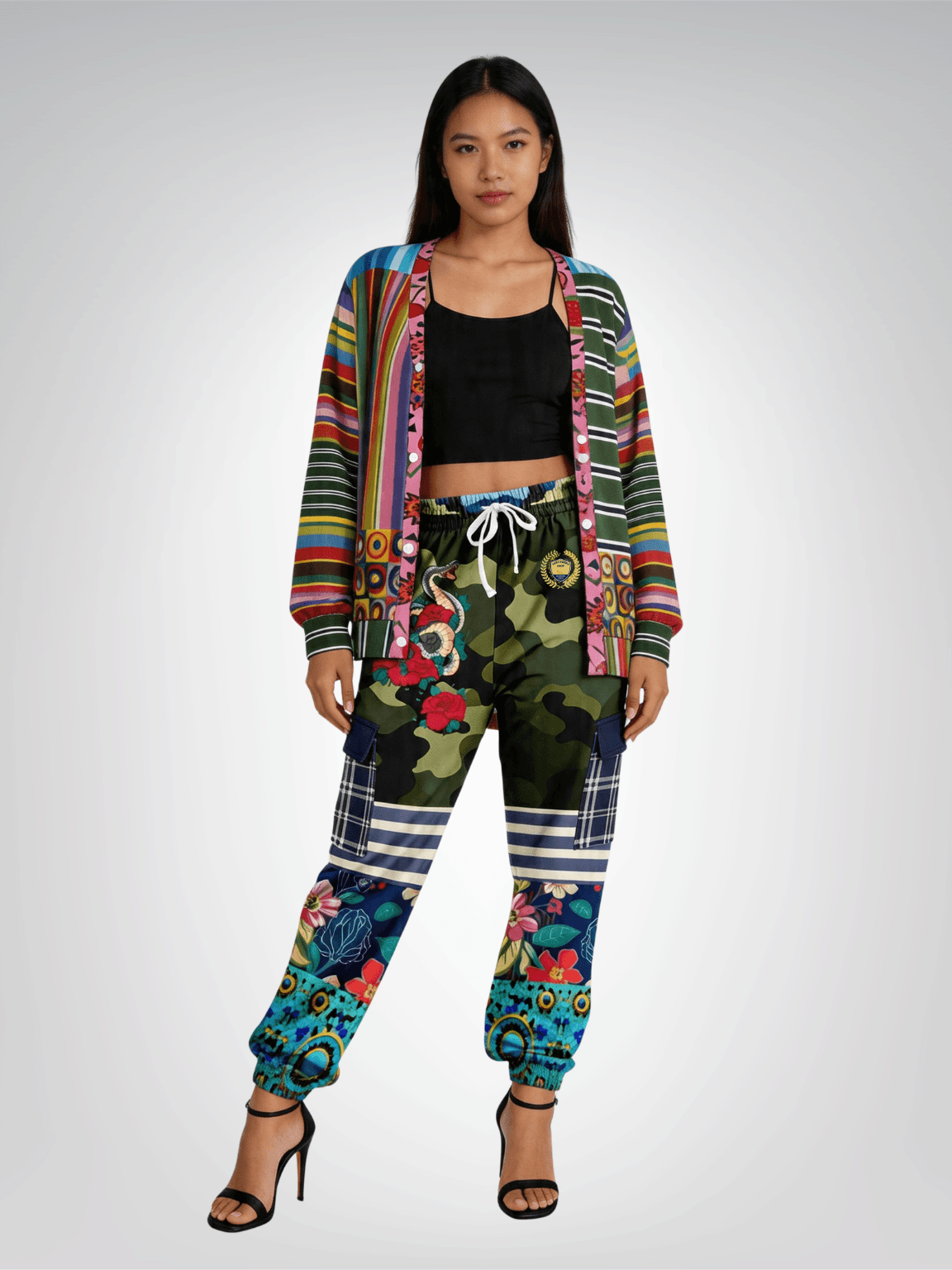 My Floral Camo Paradise - Year of the Snake Eco-Poly Cargo Joggers