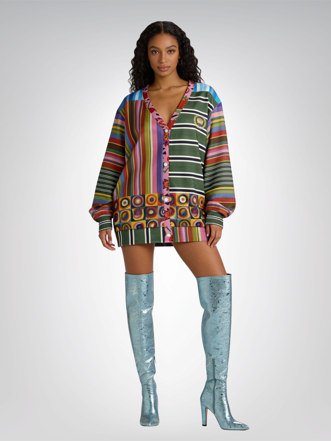 Striped in Silence Rugby Stripe Heavyweight Unisex Cardigan