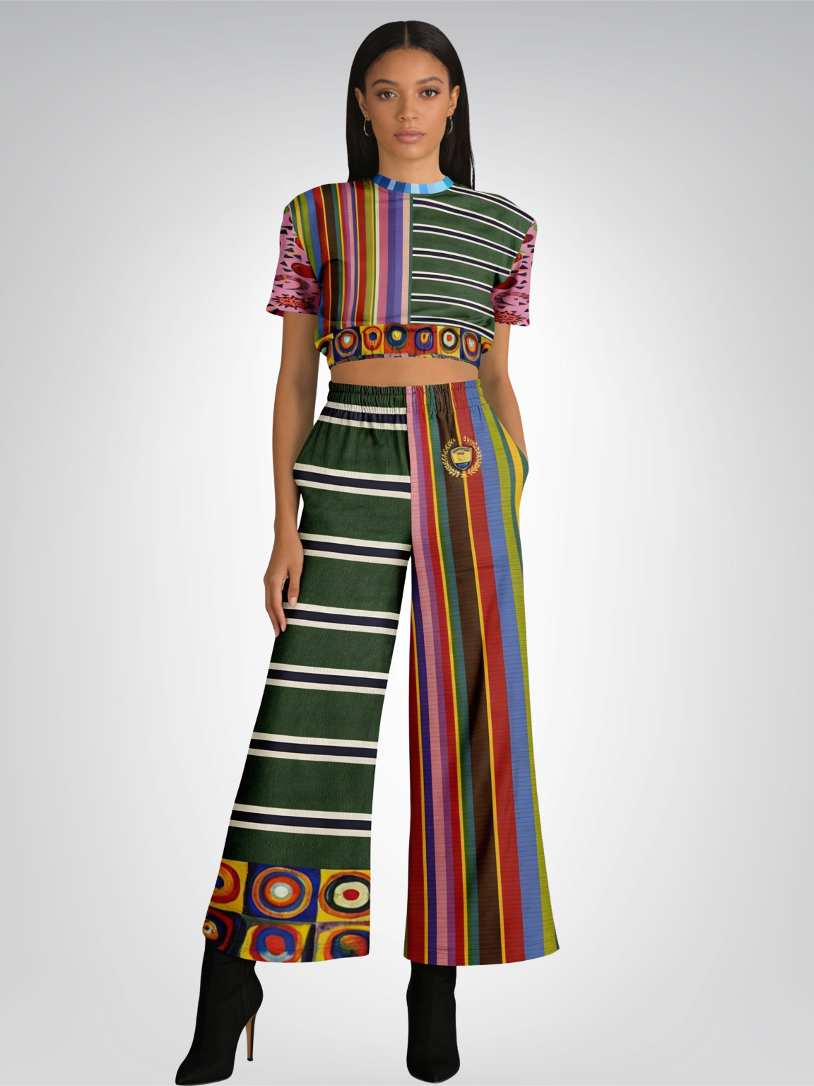 Striped in Silence Rugby Stripe Eco-Poly Wide Leg Pants