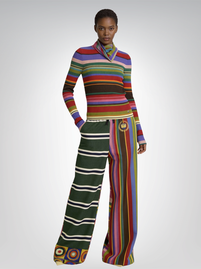 Striped in Silence Rugby Stripe Eco-Poly Wide Leg Pants