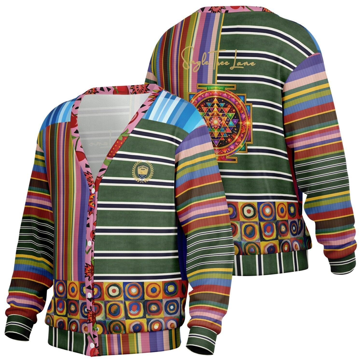 Striped in Silence Rugby Stripe Heavyweight Unisex Cardigan