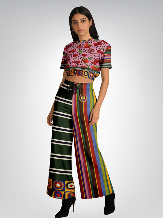 Striped in Silence Rugby Stripe Eco-Poly Wide Leg Pants