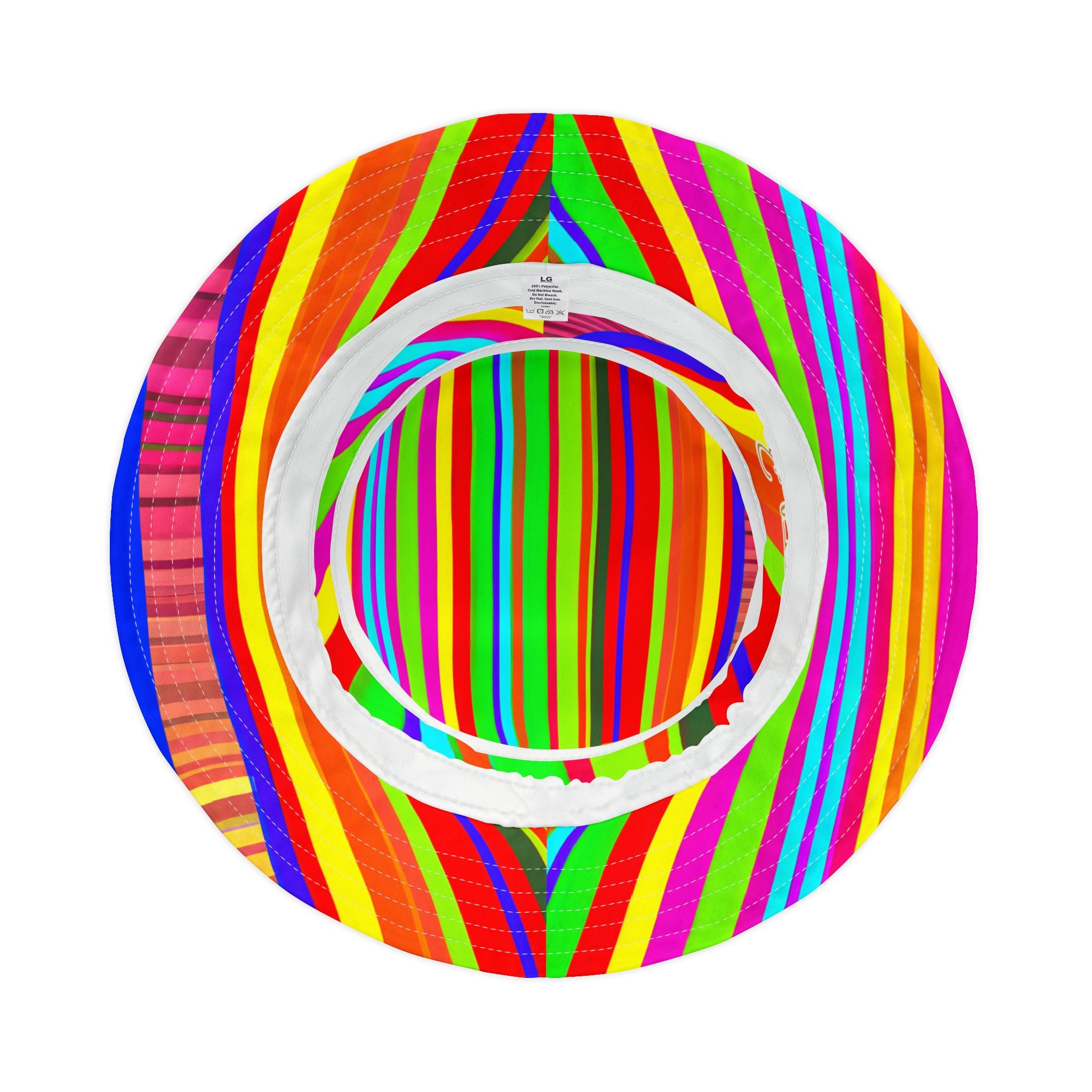 Stripes in Fluorescent Dayglo Vibrant Bucket Hat