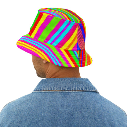 Stripes in Fluorescent Dayglo Vibrant Bucket Hat