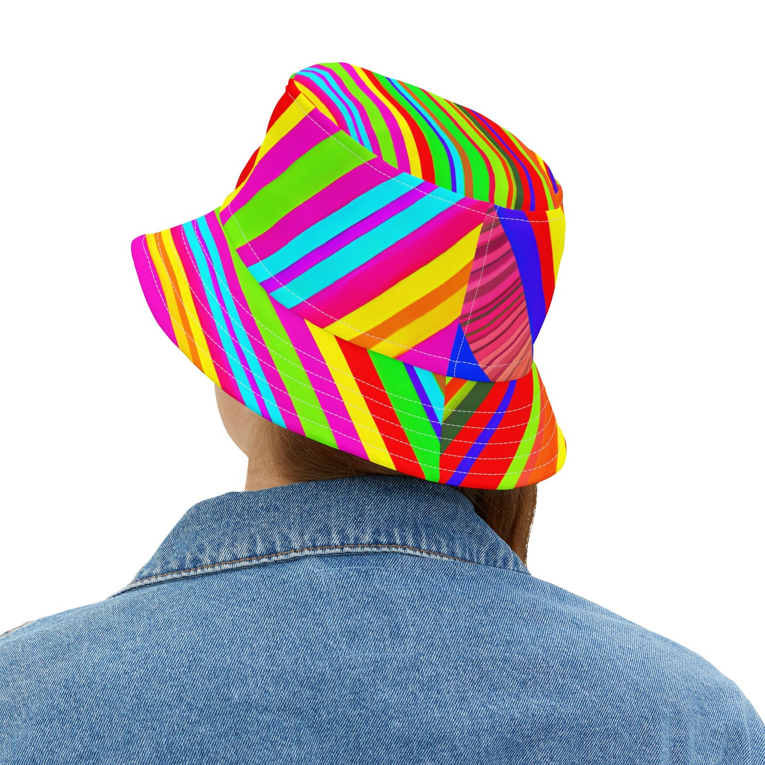 Stripes in Fluorescent Dayglo Vibrant Bucket Hat