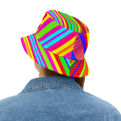 Stripes in Fluorescent Dayglo Vibrant Bucket Hat