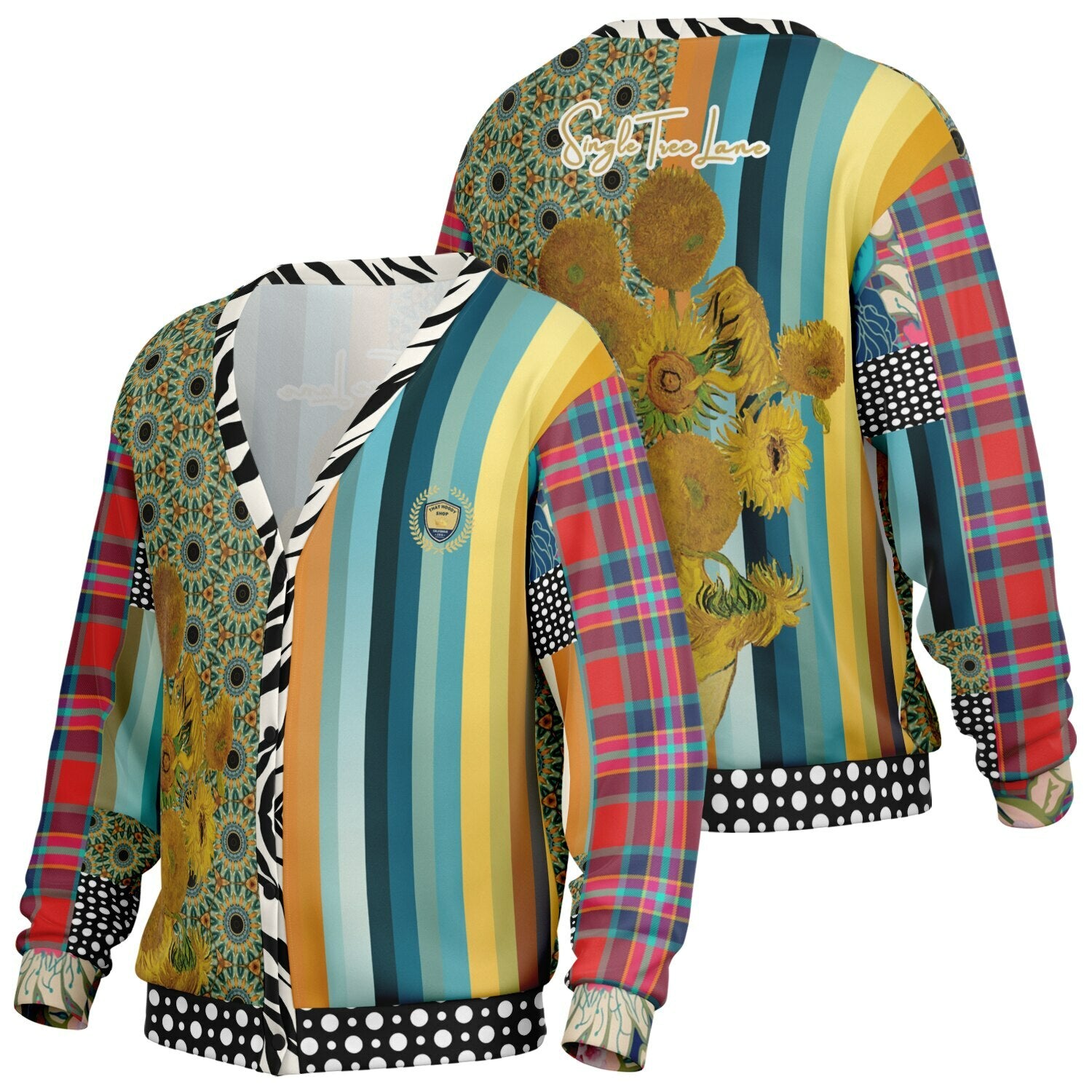 Sunflowers in My 1888 Van Gogh Duo Heavyweight Unisex Cardigan