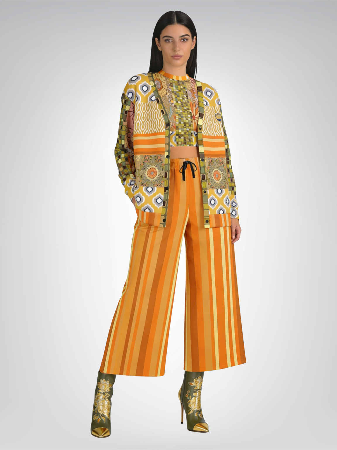 Sunshine of My Life in Floral Eco-Poly Short Sleeve Cropped Pullover