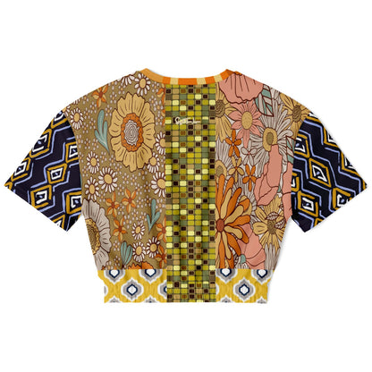 Sunshine of My Life in Floral Eco-Poly Short Sleeve Cropped Pullover