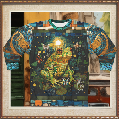 Super Jolly Green Leap Frog Mosaic Print Unisex Sweatshirt (Gold Label)