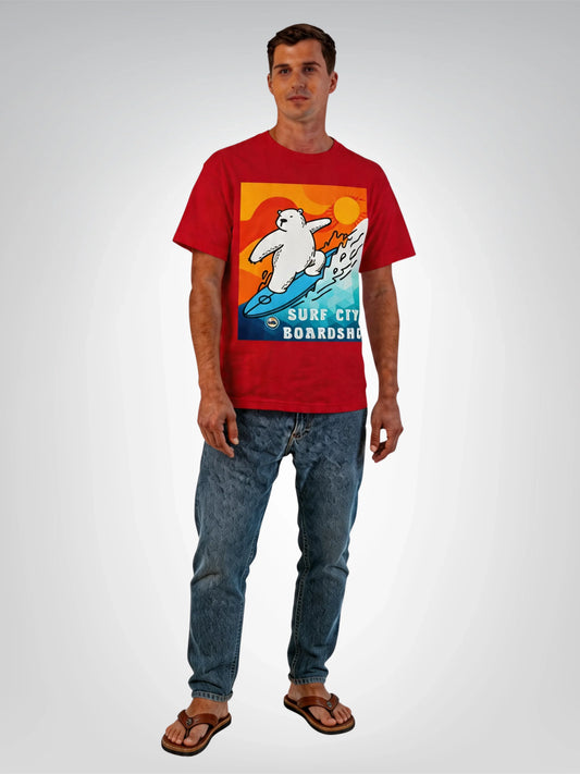 Surf City Boardshop Polar Bear Mascot Sunset Edition Heavyweight Tee