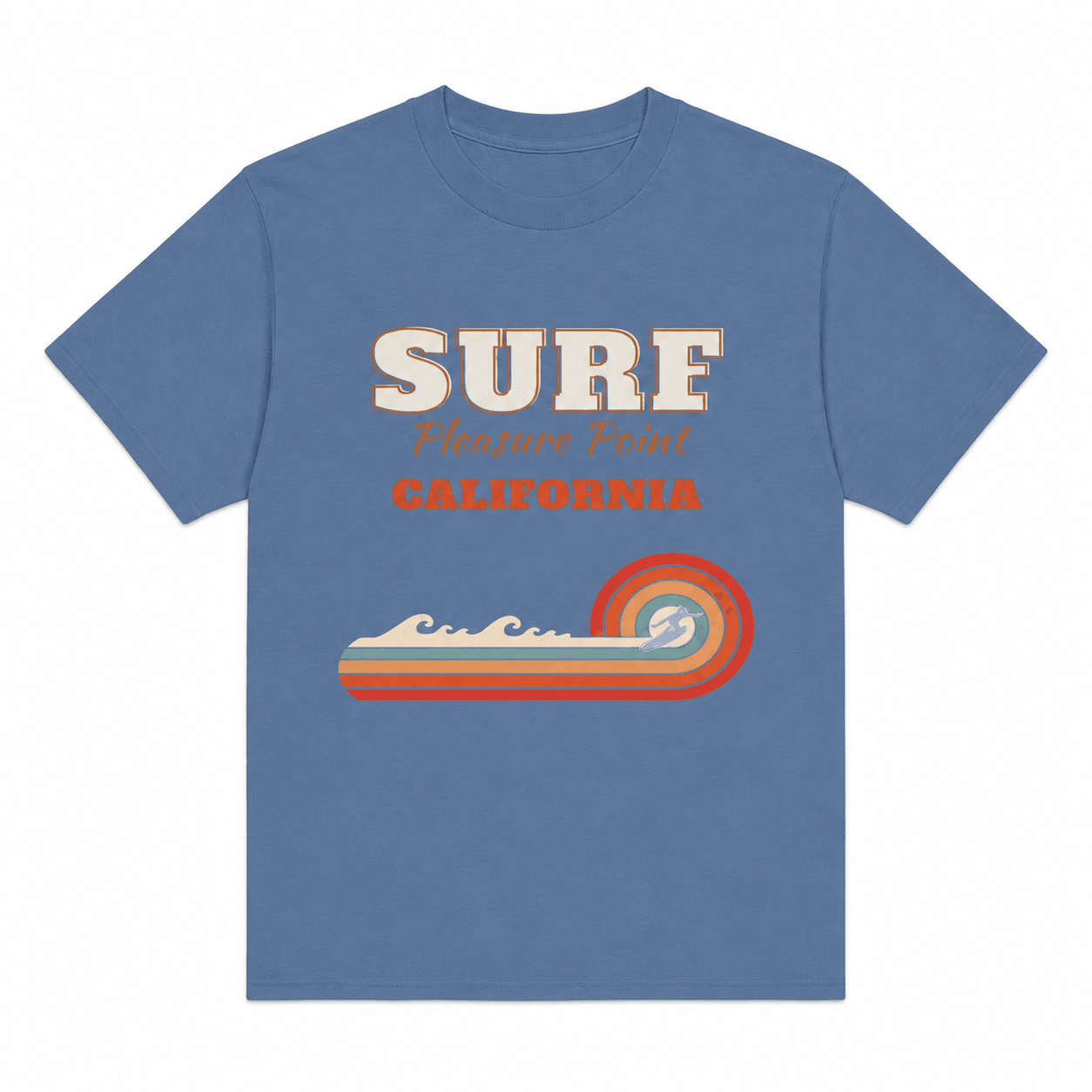 Surf Pleasure Point Vintage Rainbow Stripe Heavyweight Tee