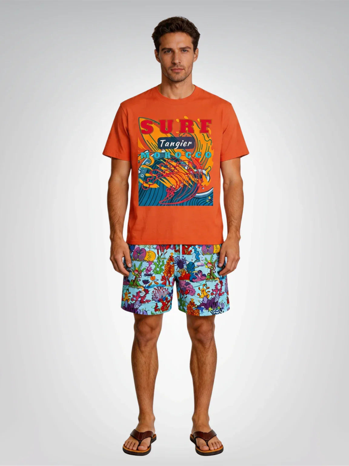 Surf Tangier Morocco Interpretive Art Design Heavyweight Tee
