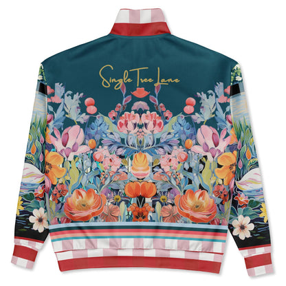 Swan in Floral Isolation Striped Heavyweight Oversized Quarter Zip Sweatshirt