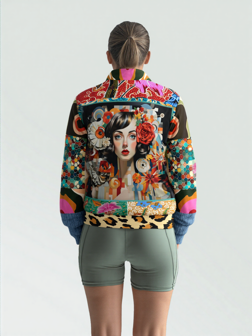 Sweet Clementine Deco Girl Patchwork Eco-Poly Unisex Track Jacket