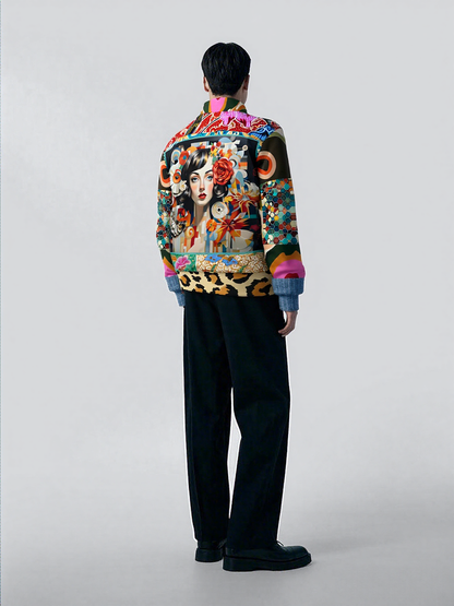 Sweet Clementine Deco Girl Patchwork Eco-Poly Unisex Track Jacket