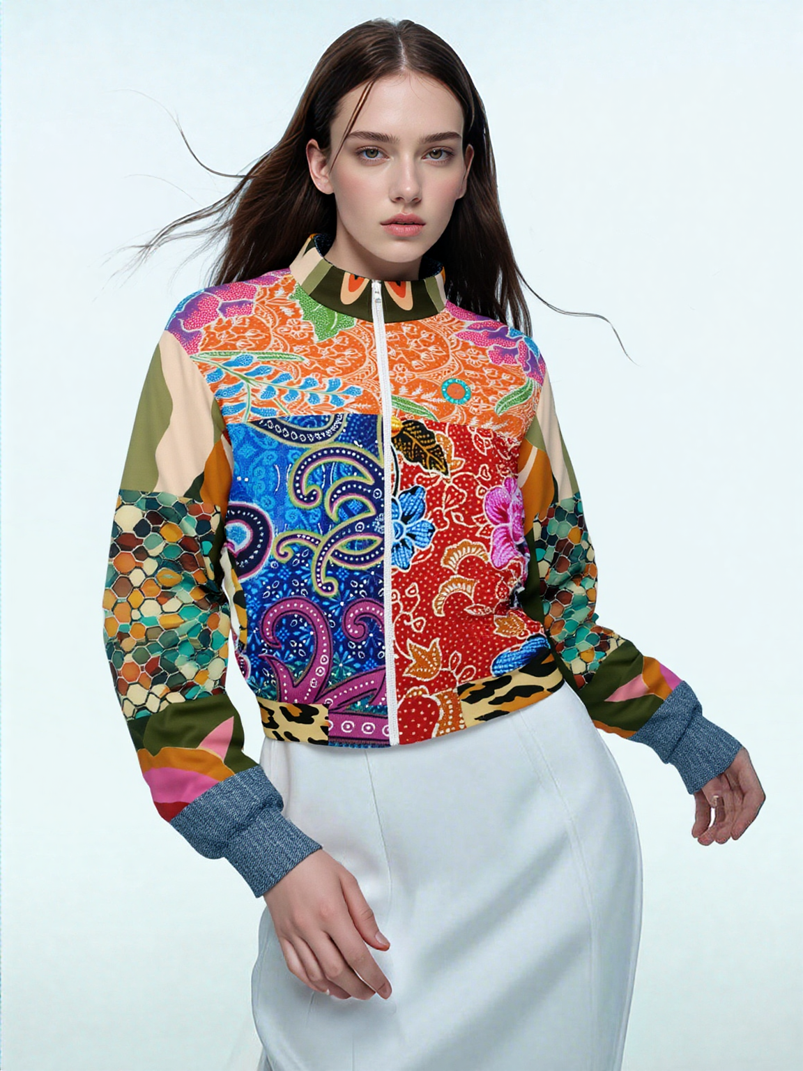 Sweet Clementine Deco Girl Patchwork Eco-Poly Unisex Track Jacket