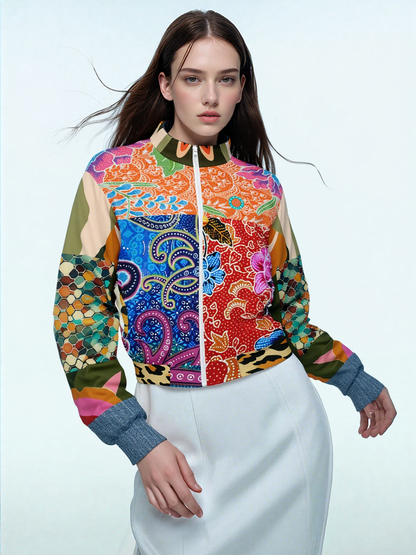 Sweet Clementine Deco Girl Patchwork Eco-Poly Unisex Track Jacket