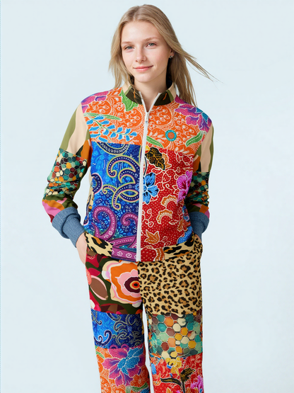 Sweet Clementine Deco Girl Patchwork Eco-Poly Unisex Track Jacket