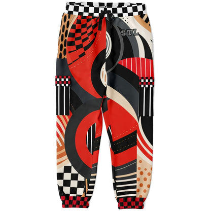 Switch Me Black in Abstract Zebra Eco-Poly Unisex Cargo Joggers