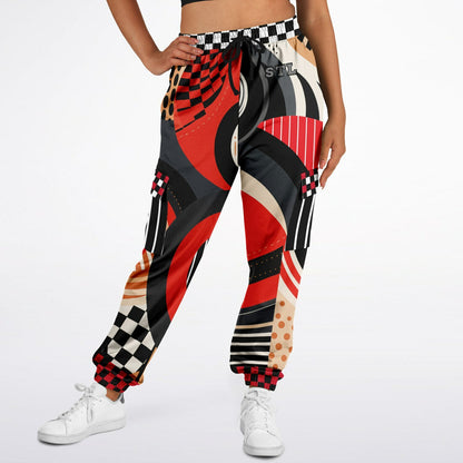 Switch Me Black in Abstract Zebra Eco-Poly Unisex Cargo Joggers