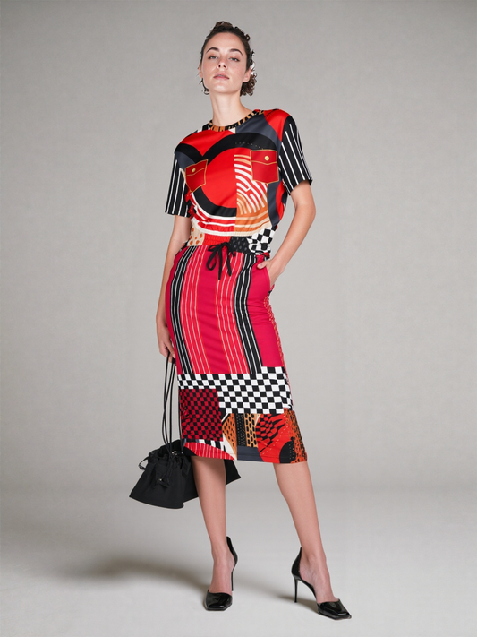 Switch Me Black in Abstract Zebra Eco-Poly Short Sleeve Cropped Pullover