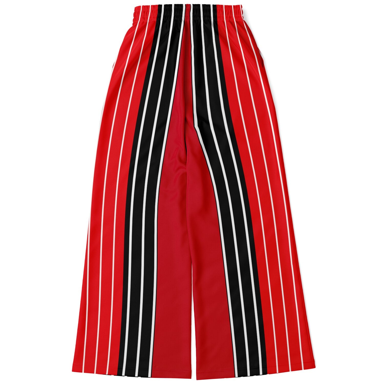 Switch Me Black in Pinstripe Eco-Poly Wide Leg Pants