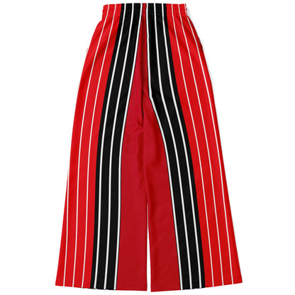 Switch Me Black in Pinstripe Eco-Poly Wide Leg Pants