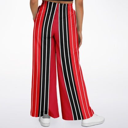 Switch Me Black in Pinstripe Eco-Poly Wide Leg Pants