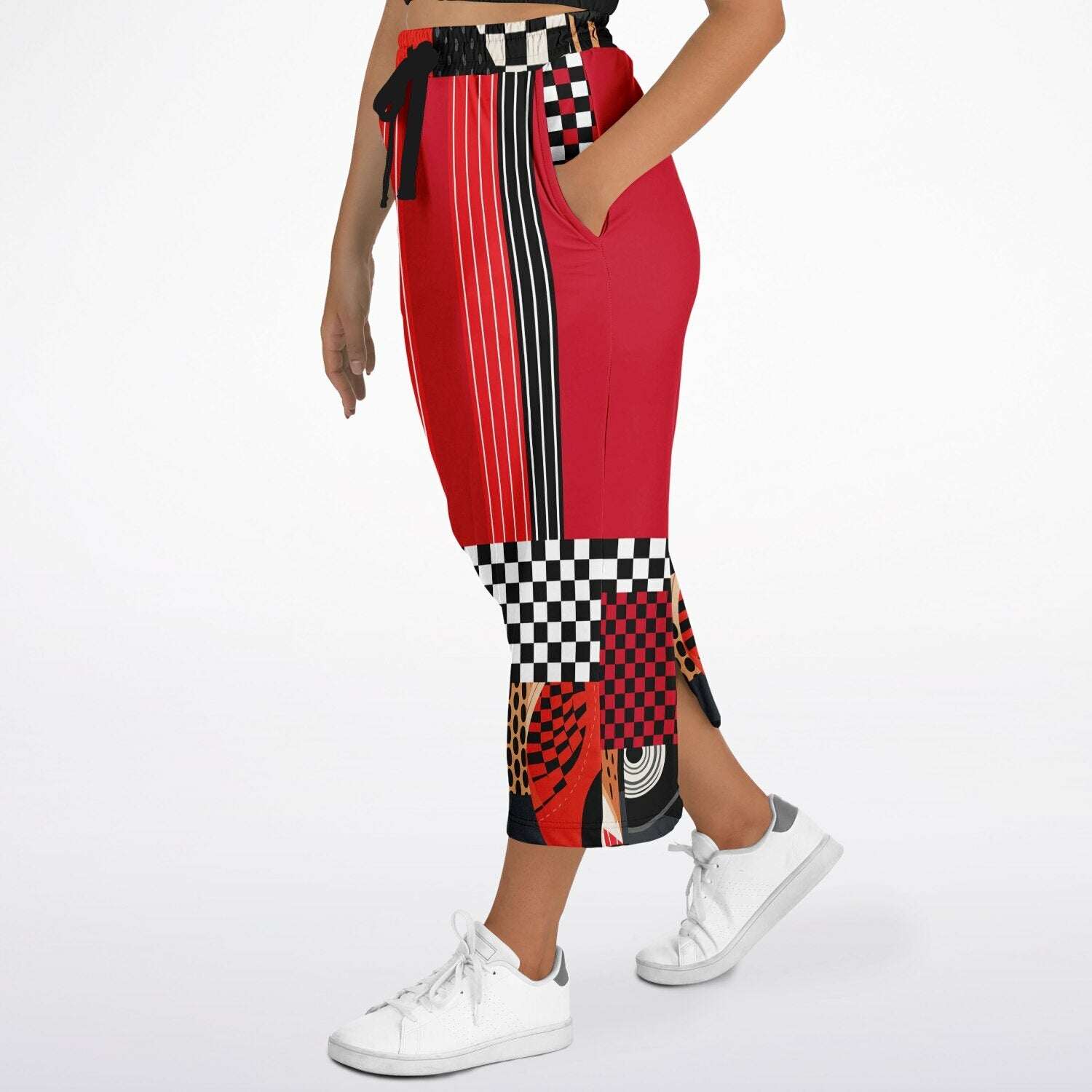 Switch Me Black in Pinstripe Eco-Poly Long Pocket Skirt