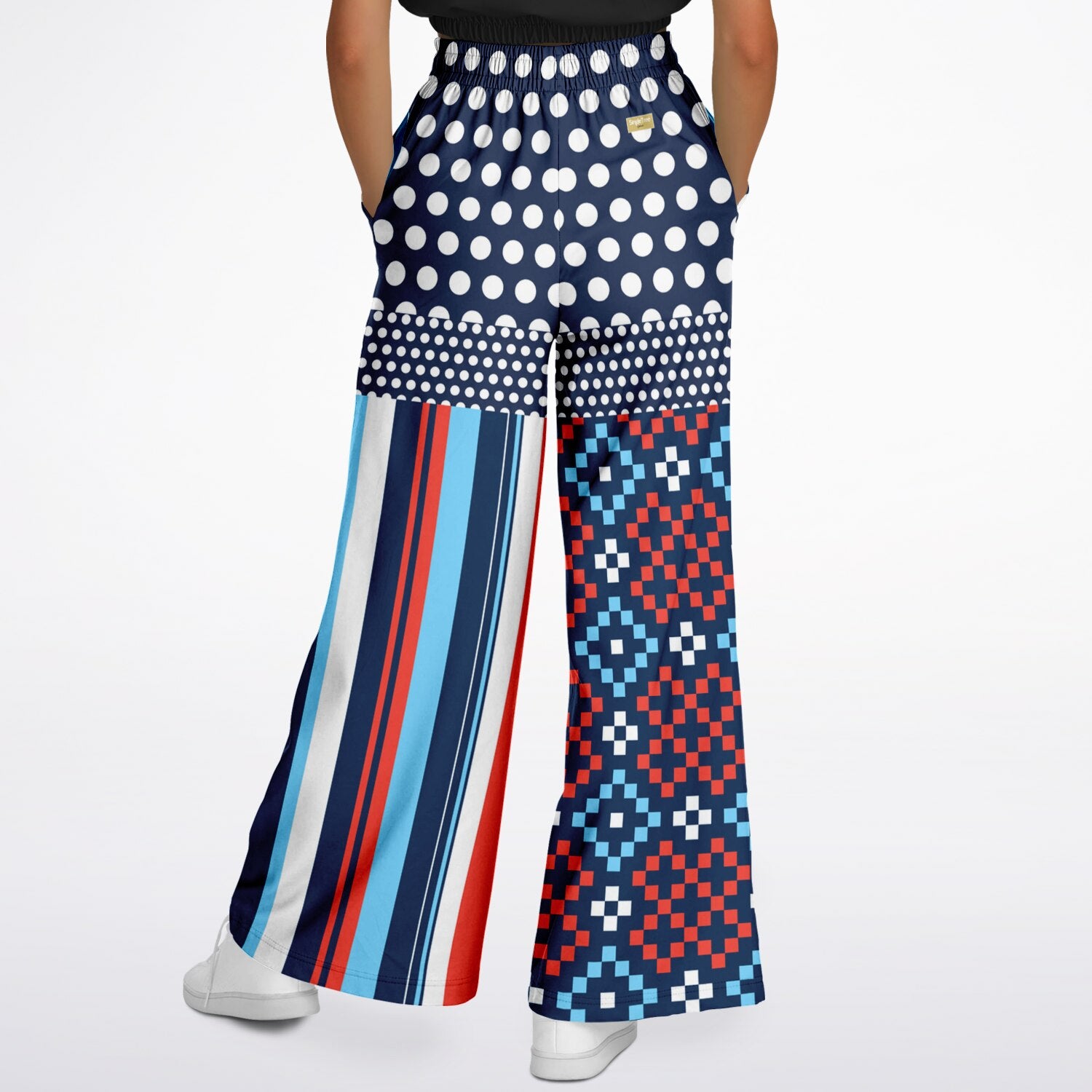 Tale of Two Cities Duo Print Eco-Poly Wide Leg Pants
