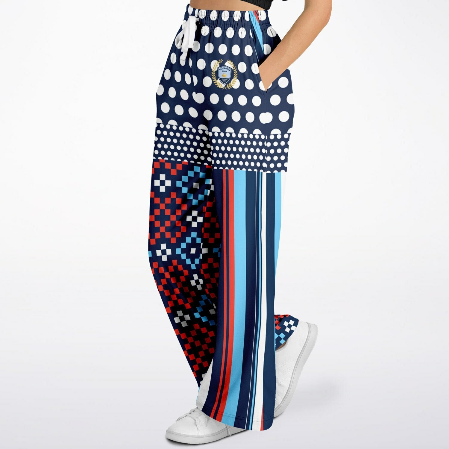Tale of Two Cities Duo Print Eco-Poly Wide Leg Pants