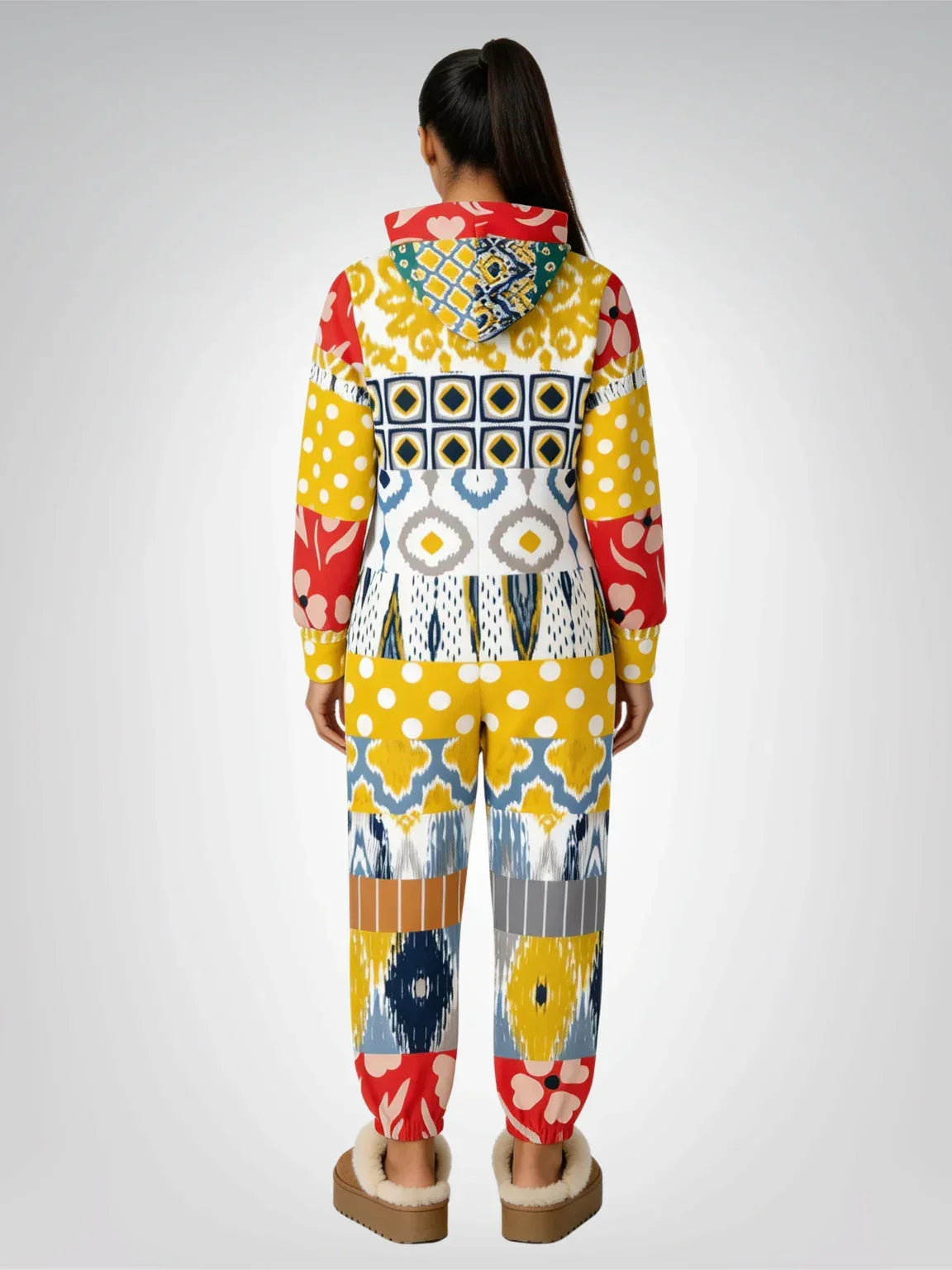 Tallulah Bankhead Floral Patchwork Unisex Fleece Romper
