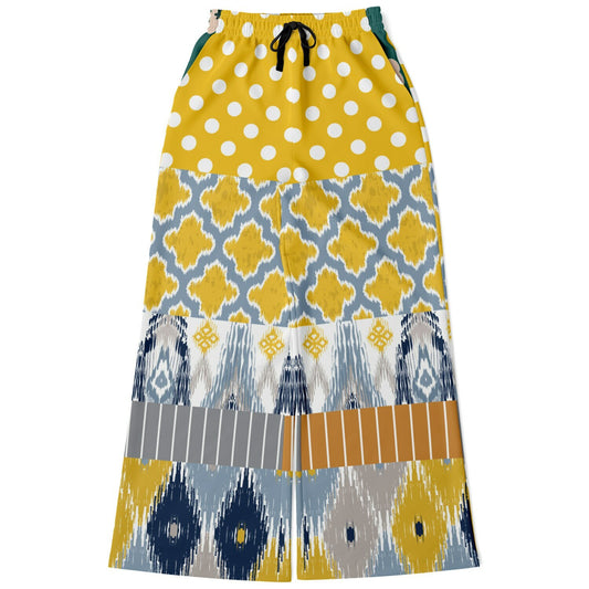 Tallulah Bankhead Ikat Polka Dot Eco-Poly Wide Leg Pants