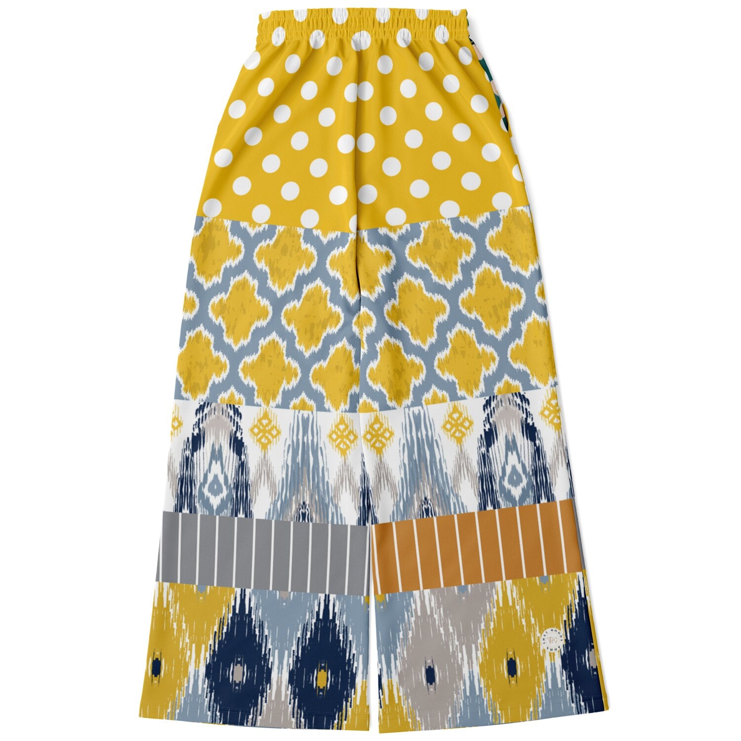 Tallulah Bankhead Ikat Polka Dot Eco-Poly Wide Leg Pants