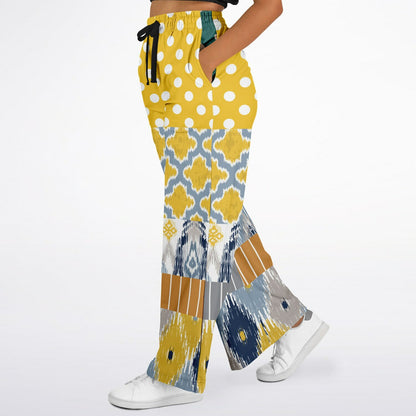 Tallulah Bankhead Ikat Polka Dot Eco-Poly Wide Leg Pants