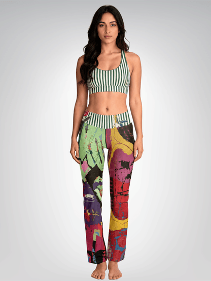 Tanzania in Abstract Colorblock Flare Leggings