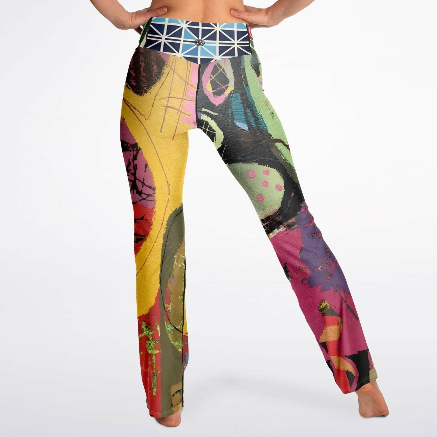 Tanzania in Abstract Colorblock Flare Leggings